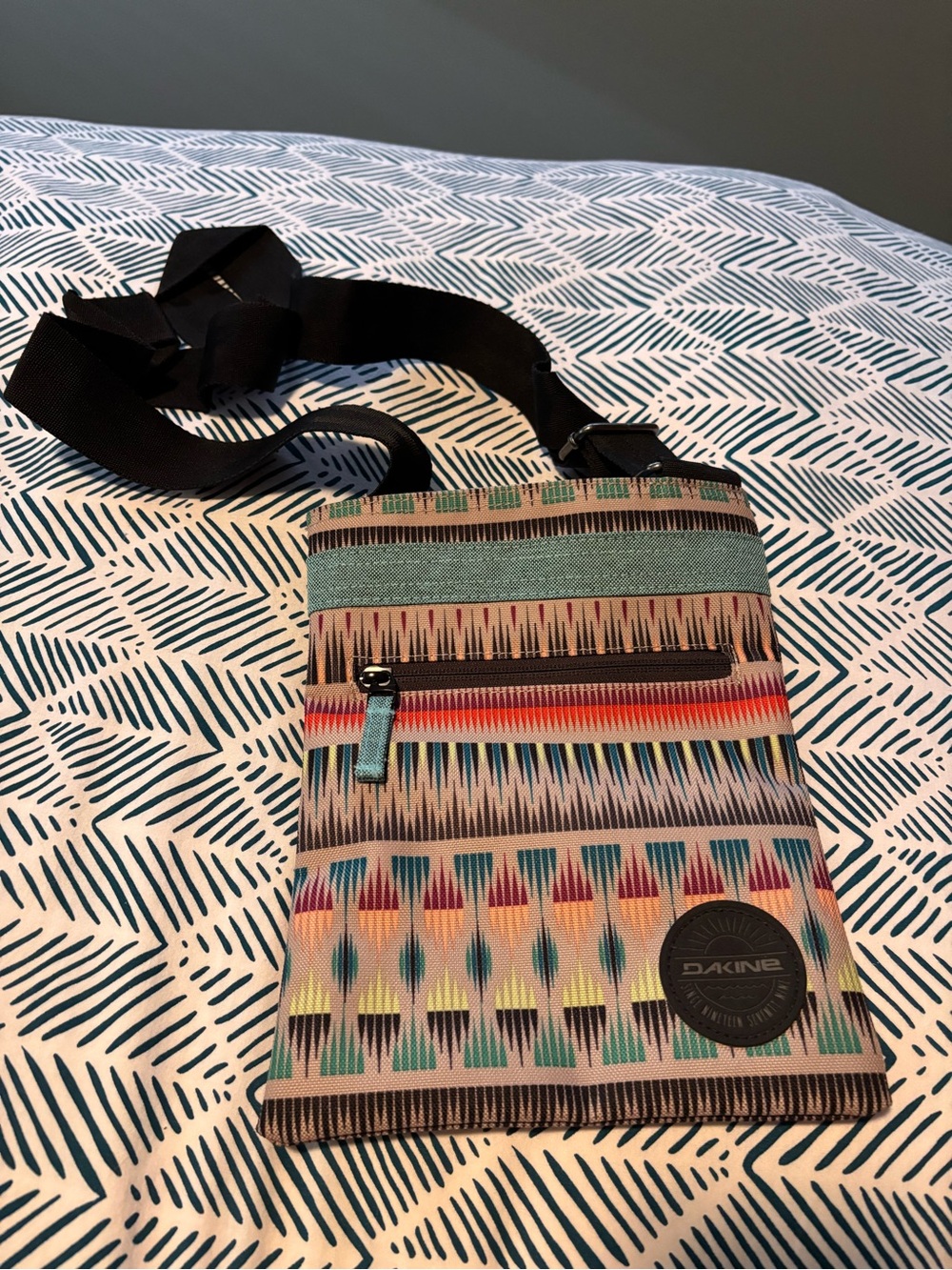 Dakine Teal Multi Aztec Crossbody Bag